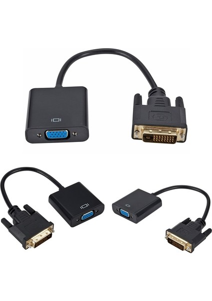 1080P Dvı-D 24+1 Pin Erkek - VGA 15PIN Dişi Aktif Kablo Adaptörü Dönüştürücü (Yurt Dışından)