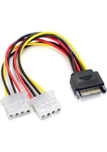 15PIN Sata Erkek Çift 4 Pin Molex Dişi Ide HDD Güç Sabit Disk Kablosu (Yurt Dışından)