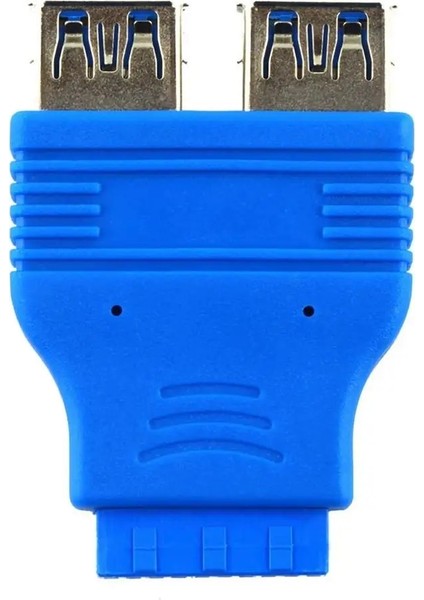 Anakart 2 Port USB 3.0 A Dişi 20 Pin Başlık Dişi Konnektör Adaptörü USB 3.0 Uyumlu Veri Aktarım Hızı 4.8 Gbps (Yurt Dışından)