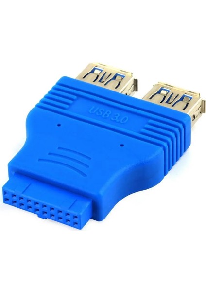 Anakart 2 Port USB 3.0 A Dişi 20 Pin Başlık Dişi Konnektör Adaptörü USB 3.0 Uyumlu Veri Aktarım Hızı 4.8 Gbps (Yurt Dışından)