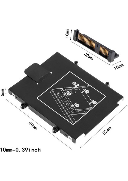 HDD Caddy Braketi Sabit Disk Kapağı Adaptörü SSD Konektörü Dizüstü Aksesuar Vidası Hp 9470M 9480M Q1JC (Yurt Dışından)