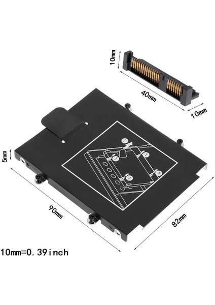 HDD Caddy Braketi Sabit Disk Kapağı Adaptörü SSD Konektörü Dizüstü Aksesuar Vidası Hp 9470M 9480M Q1JC (Yurt Dışından)