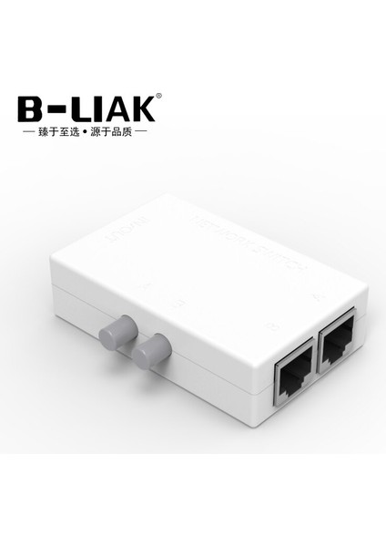 B-Lıak Mini 2 Port RJ45 Rj-45 Ağ Anahtarı Ethernet Ağ Kutusu Switcher Çift 2 Yollu Bağlantı Noktası Manuel Paylaşım Anahtarı Adaptörü Hub (Yurt Dışından)