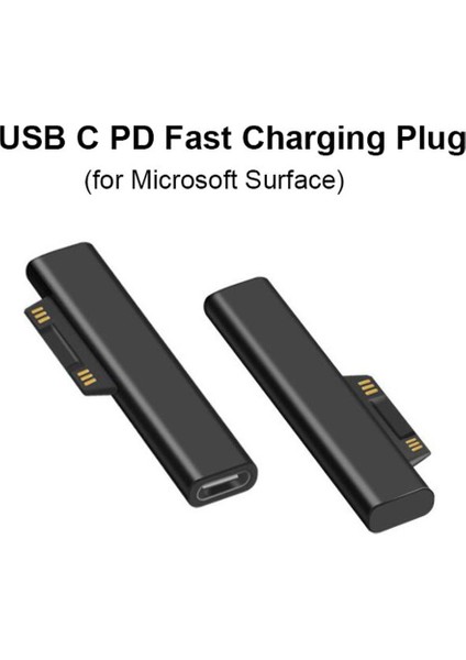 Microsoft Surface Pro Için USB C Tipi Adaptör Fişi 3 4 5 6 7 Microsoft Surface Book Için USB C Hızlı Şarj Şarj Cihazı Konektörü (Yurt Dışından)