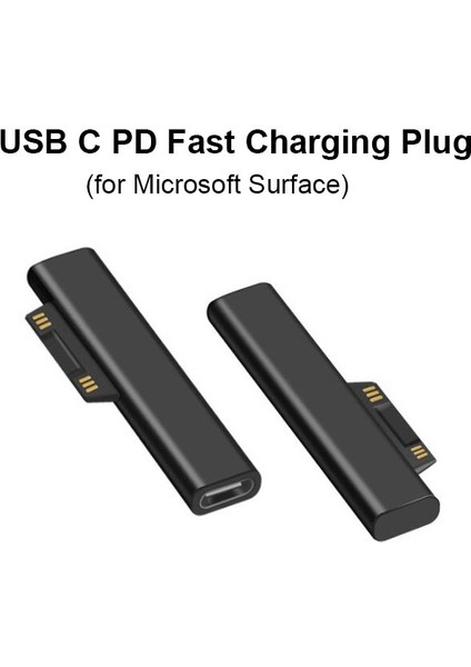 Microsoft Surface Pro Için USB C Tipi Adaptör Fişi 3 4 5 6 7 Microsoft Surface Book Için USB C Hızlı Şarj Şarj Cihazı Konektörü (Yurt Dışından)