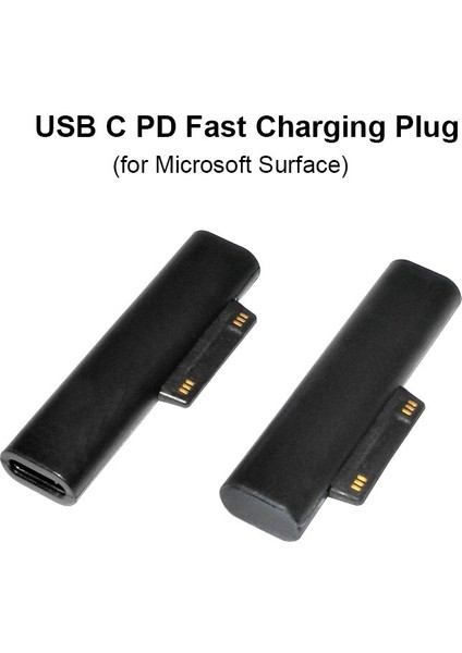 Microsoft Surface Pro Için USB C Tipi Adaptör Fişi 3 4 5 6 7 Microsoft Surface Book Için USB C Hızlı Şarj Şarj Cihazı Konektörü (Yurt Dışından)
