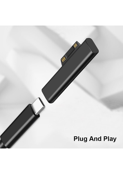 Microsoft Surface Pro Için USB C Tipi Adaptör Fişi 3 4 5 6 7 Microsoft Surface Book Için USB C Hızlı Şarj Şarj Cihazı Konektörü (Yurt Dışından)