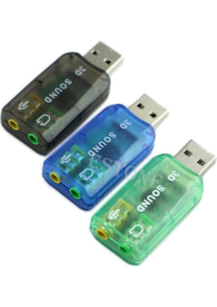 Ses Adaptörü Kartı 5.1usb - 3.5mm Mikrofon Kulaklık Jakı Stereo Kulaklık 3D Ses (Yurt Dışından)