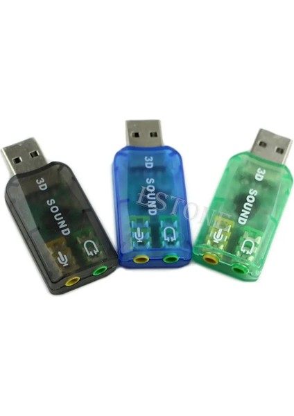 Ses Adaptörü Kartı 5.1usb - 3.5mm Mikrofon Kulaklık Jakı Stereo Kulaklık 3D Ses (Yurt Dışından) fiyatları