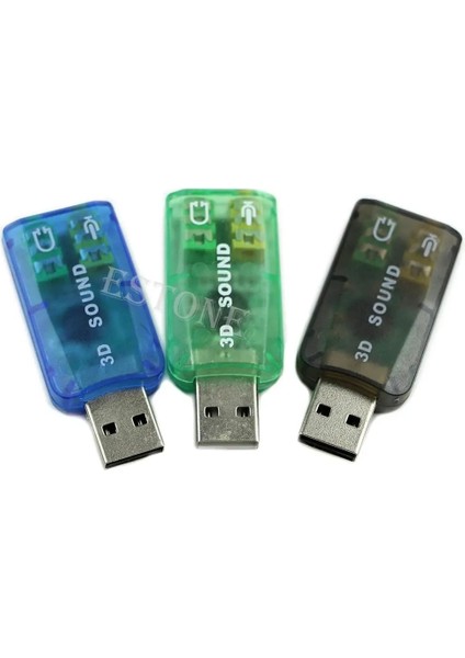 Ses Adaptörü Kartı 5.1usb - 3.5mm Mikrofon Kulaklık Jakı Stereo Kulaklık 3D Ses (Yurt Dışından) modelleri