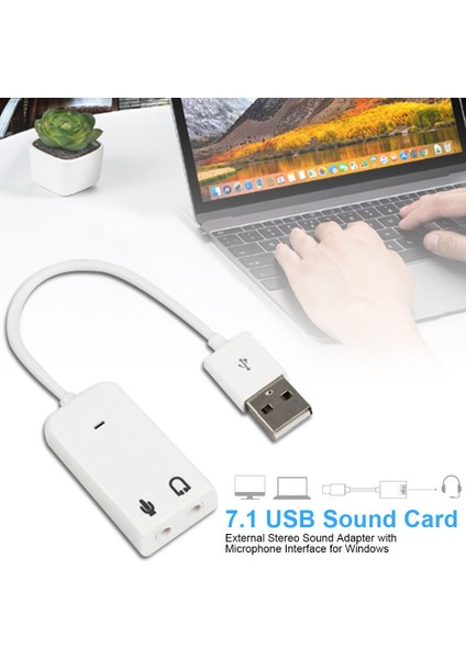 Windows Için Mikrofon Inter'li 7.1 USB Ses Kartı Harici Stereo Ses Adaptörü (Yurt Dışından)