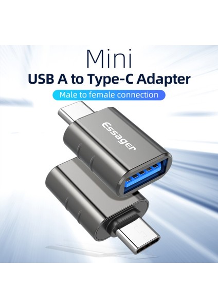 Essager USB Tip C Otg Adaptörü USB 3.0 USB C Erkek Dönüştürücü Samsung S20 Xiaomi Mi 9 10 Usb-C Dişi Konnektör Tslm1 (Yurt Dışından)