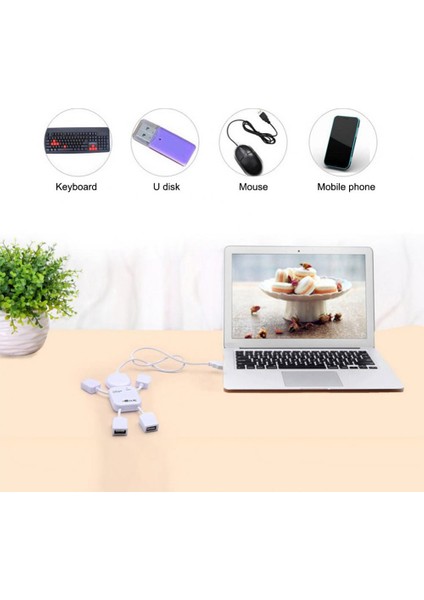 Şekil 4 Bağlantı Noktaları 480 Mbps Pc Dizüstü Bilgisayar USB 2.0 Genişletme Hub Splitter Adaptörü (Yurt Dışından)