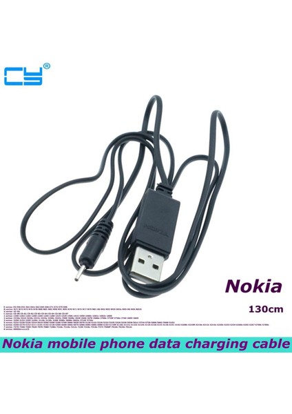 1.3 M Dış Çap 2mm USB Şarj Aleti Kablosu Küçük Pin USB Şarj Aleti Kurşun Kablosu Nokia 7360 N71 6288 E72 Için USB Kablosu Yüksek Hızlı (Yurt Dışından)