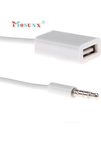 Ecosin2 USB Dönüştürücü Kablo Kordonu 3.5mm Erkek Aux Ses Fişi Jakı USB 2.0 Dişi Dönüştürücü Kablo Kordonu Araba Mp3 APRIL28 (Yurt Dışından)