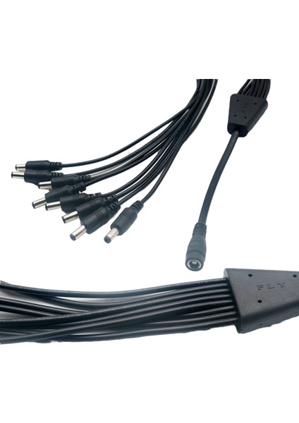 1 Adet Dc 5.5mm x 2.5mm 1 Dişi 8x Erkek Fiş Bağlantı Noktası 12 V Güvenlik Kamerası Dc Güç Splitter Adaptör Bağlantı Kablosu 40 cm Bakır (Yurt Dışından)