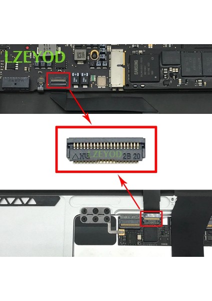 Yepyeni A1466 Trackpad Kablo Fpc Konektörü 20 Pins J4800 Macbook Air Için A1465 A1466 Touchpad Kablo Konektörü 2013-2017 Yıl (Yurt Dışından)