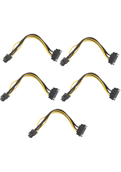 5 Adet 15PIN Sata Güç - 6pin Pcı-E Pcı Express Adaptör Kablosu Video Araba Için (Yurt Dışından)