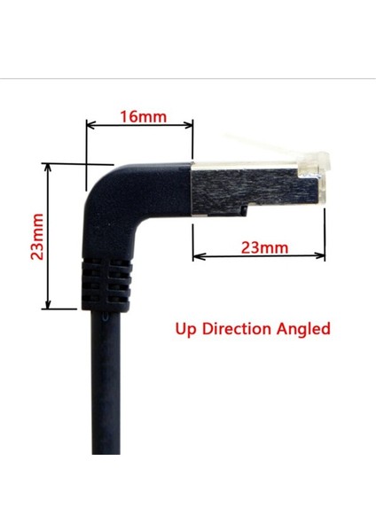 Çift Dirsek Aşağı ve Yukarı Açılı 90 Derece 8P8C Ftp Stp Utp Cat 5e Lan Ethernet Ağ Bağlantı Kablosu Kablosu 50 cm (Yurt Dışından)
