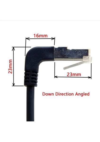 Çift Dirsek Aşağı ve Yukarı Açılı 90 Derece 8P8C Ftp Stp Utp Cat 5e Lan Ethernet Ağ Bağlantı Kablosu Kablosu 50 cm (Yurt Dışından)