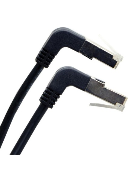 Çift Dirsek Aşağı ve Yukarı Açılı 90 Derece 8P8C Ftp Stp Utp Cat 5e Lan Ethernet Ağ Bağlantı Kablosu Kablosu 50 cm (Yurt Dışından)