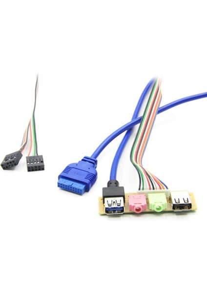 USB 2.0+ 3.0 Bağlantı Noktası Kasası Pc Bilgisayar Kasası Ses Ön Paneli Kabloyu Değiştirin 70 cm (Yurt Dışından)