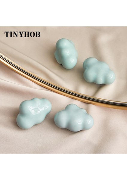 Bulut Şekilli Seramik Kolları 50MM Çekmece Kolları Çocuk Odası Kapı Kolları Tek Delik Dolap Vidalı Kolları Mobilya Kolları (Yurt Dışından)