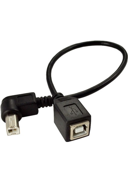 Yüksek Hızlı 25 cm M/f USB 2.0 Tip B Erkek Kadın Dik Açı Uzatma Veri Kablosu Panel Montajlı Yazıcı Kablosu (Yurt Dışından)