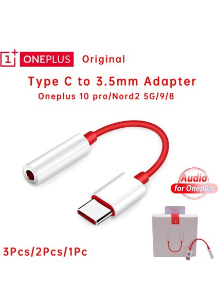 Orijinal Oneplus Kulaklık Adaptörü USB Tip C 3 5mm Jack Ses Dönüştürücü Bir Artı 10PRO 9t 9 Pro 8t Realme Oppo Vivo Aux Kablosu (Yurt Dışından)