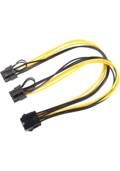 8 Pin Dişi Çift 2x 8 Pin (6+2) Dişi Pcı Express Güç Adaptörü Kablosu Grafik Ekran Kartı Için 30 cm (Yurt Dışından)
