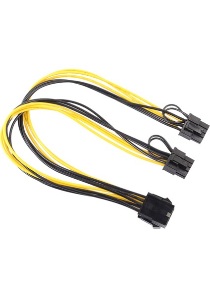8 Pin Dişi Çift 2x 8 Pin (6+2) Dişi Pcı Express Güç Adaptörü Kablosu Grafik Ekran Kartı Için 30 cm (Yurt Dışından)
