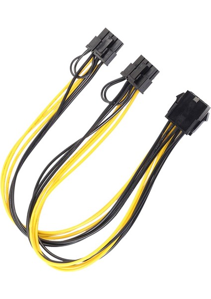 8 Pin Dişi Çift 2x 8 Pin (6+2) Dişi Pcı Express Güç Adaptörü Kablosu Grafik Ekran Kartı Için 30 cm (Yurt Dışından)