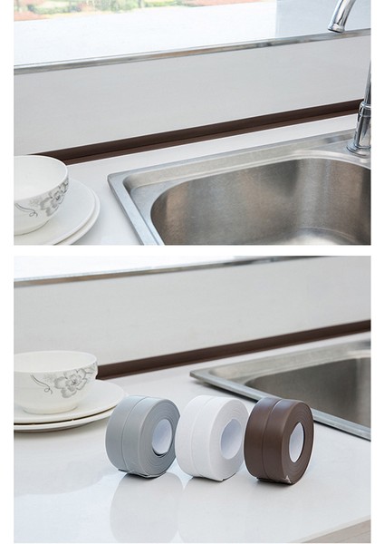 Kendinden Yapışkanlı Mutfak Seramiği Çıkartmalar Bant Pvc Duvar Köşe Hattı Lavabo Etiket (Yurt Dışından) indirimleri