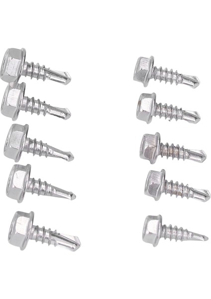 Kendiliğinden Sondaj Vida Çeşitleri, Altıgen Kendiliğinden Sondaj Vida Seti 410 Paslanmaz Çelik Yüksek Sertlik 100 Adet Hızlı Metal Için Otomotiv Matkap (Yurt Dışından) fırsatları