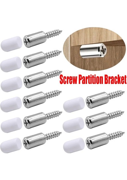 Ev Dolabı Entegre Kendiliğinden Vuran Vidalar Bölme Braketleri / Cam Raflar Sabitleme Desteği Vida Tutucu (Yurt Dışından) fiyatları