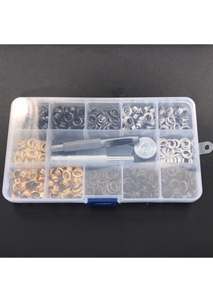 200 Takım 6 mm Metal Grometler Tabanlı ve Delme Deliği Aletli Kuşgözü (Yurt Dışından) fiyatları