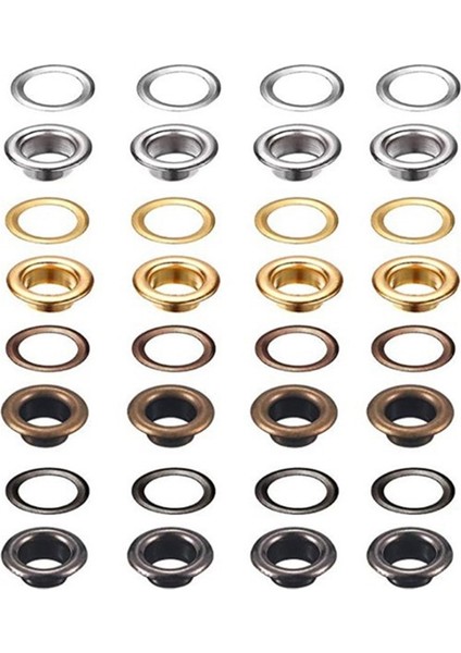 200 Takım 6 mm Metal Grometler Tabanlı ve Delme Deliği Aletli Kuşgözü (Yurt Dışından) indirimleri