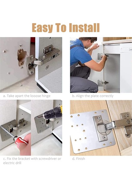 6 Parça Dolap Menteşe Tamir Plaka Takımı, Vidalı, Kapı Menteşe Braketleri (Yurt Dışından) modelleri