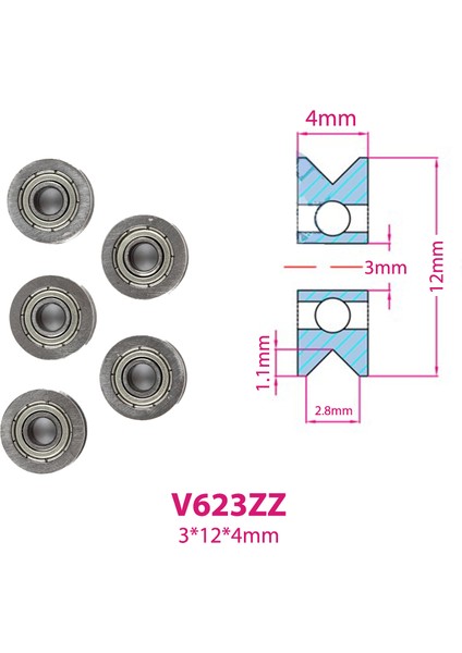 Adet Vu Oluk Makaralı Tekerlek Bilyalı Rulmanlar Nakış Makinesi Kasnak Rulman Eatop (Yurt Dışından) fiyatları