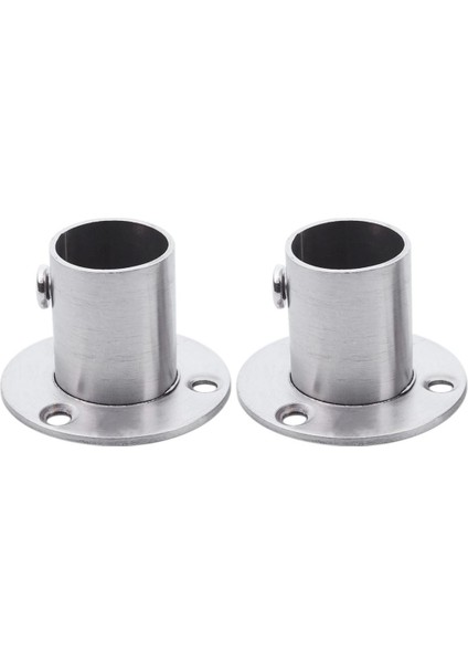 Quanbu Gardırop 19MM Tüp Paslanmaz Çelik Ray Çubuk Ucu Destek Braketi 2 Adet (Yurt Dışından)