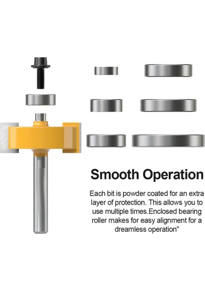 Rulman Setli 1/4 Inç Shank Rabbet Yönlendirici Ucu (Yurt Dışından) modelleri
