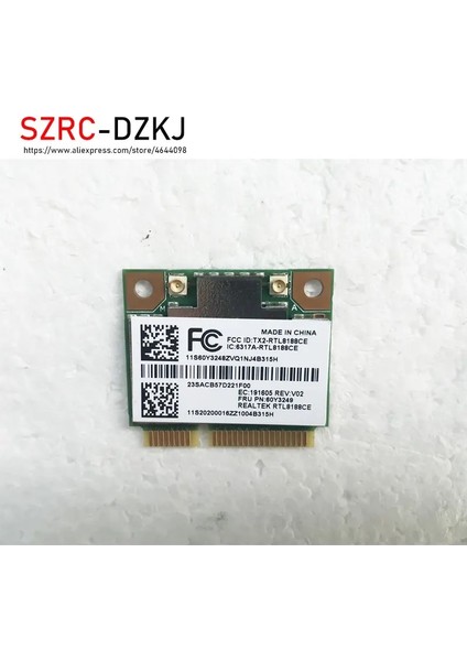 Yeni Orijinal Lenovo Thinkpad RTL8188CE T420 X220 T430 X230 E430 X230 T520 B/g/n Kablosuz Kart 60Y3249 RTL8188 Wlan Wıfı (Yurt Dışından)