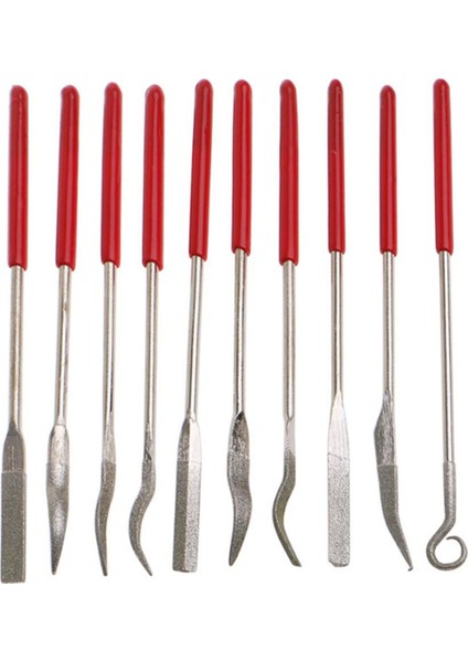 10 Adet 3X140MM Elmas Iğne Seti Seti Ince Dosyalama Parlatma Metal Taş Cam Seramik Ahşap Oyma El Sanatları Dosyaları (Yurt Dışından)