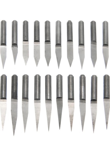 20 Adet Cnc V-Şekilli Bit Karbür Gravür Alet Uçları 3.175MM Cnc Router Bit 10/15/20/30 Derece Freze Kesicisi Aletler (Yurt Dışından)