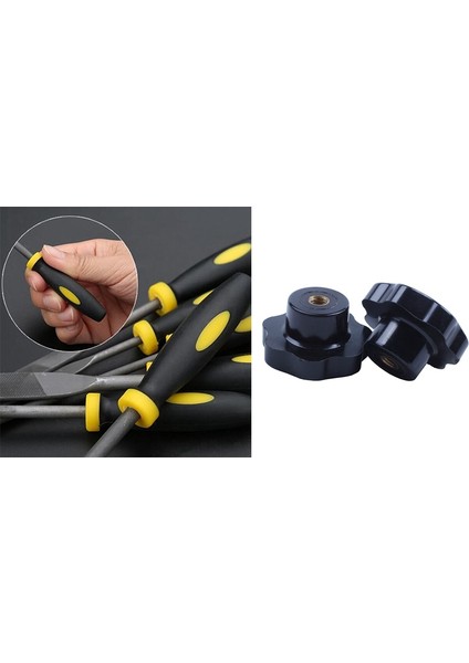 2 Adet M8 x 50MM Çaplı Konu Sıkma Yıldız Topuzu ile 5 Adet Profesyonel Teknik Elmas Dosya (Yurt Dışından)