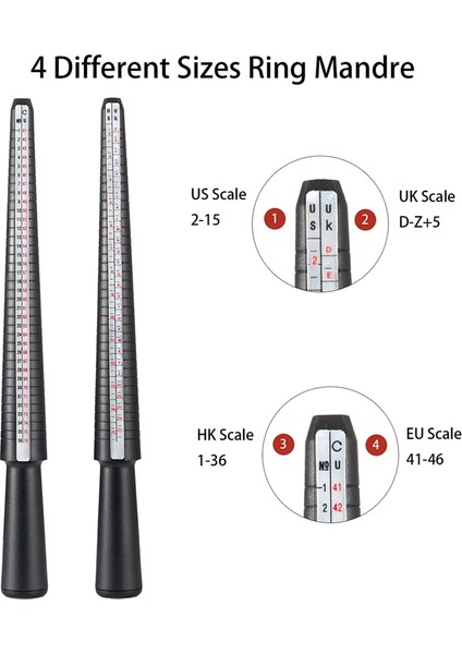 Halka Boyutu Ölçme Alet Seti, Halka Mandrel Halka Ölçü Ölçer (Yurt Dışından) indirimleri