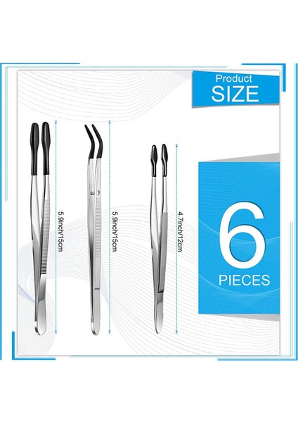 Parça Craft Için Kauçuk Pvc Paslanmaz Çelik Uçlu Cımbız (Siyah) (Yurt Dışından)