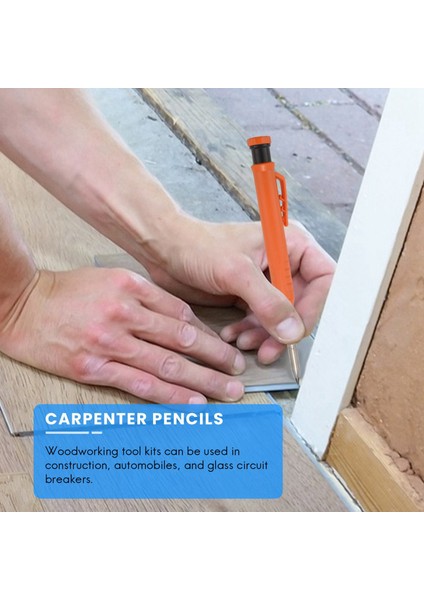 Mekanik Kurşun Kalemler-2 x Ahşap Işleme Kalemleri (1 Mavi/1 Turuncu-Yedek Dahil) 5 Kutu x Yedek (18 Siyah/6 Sarı/6 Kırmızı)-Fotoğraf Rengi (Yurt Dışından) modelleri