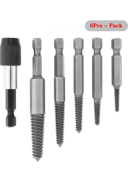 gr 6 Adet Elektrikli Cıvata Sökücü Vida Çıkarıcı 60MM Hex Shank Anahtarı Çıkarma Aracı Seti Kırık Hasarlı Cıvata Saplama (Yurt Dışından)