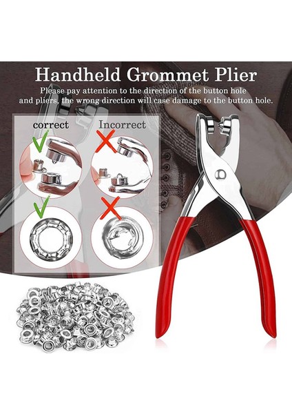 401 Adet 1/4 Inç 6mm Grommet Kuşgözü Pense Seti, 400 Metal Kuşgözü ile (Yurt Dışından)